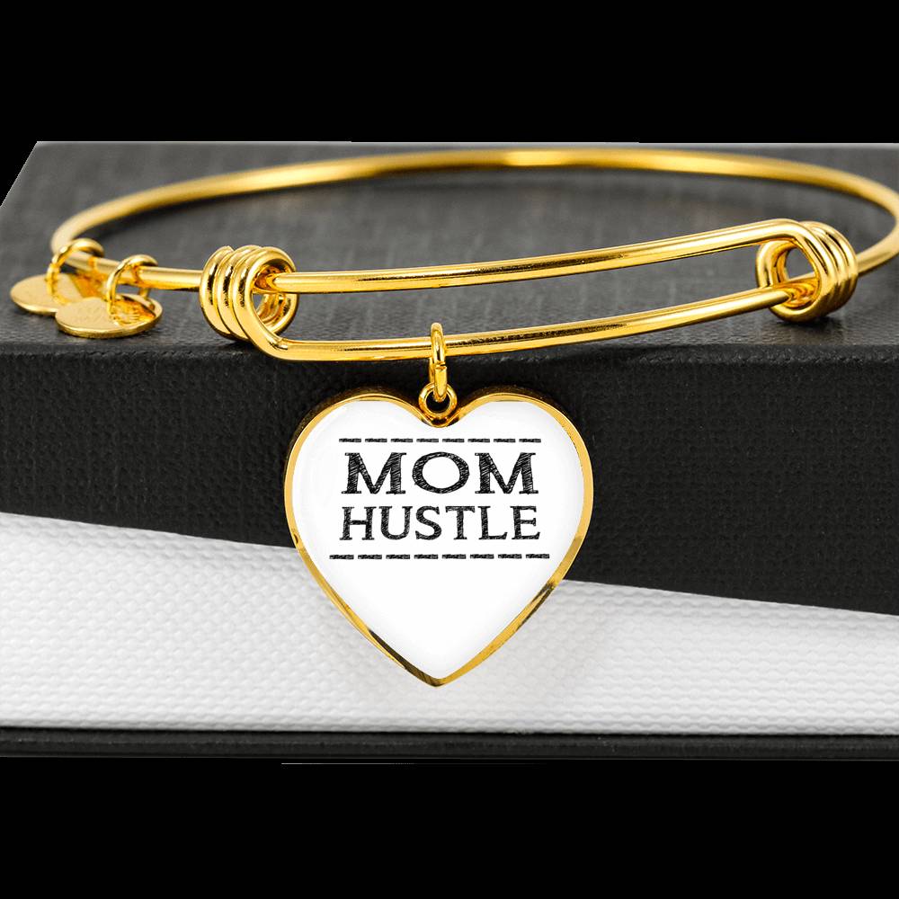 Mom Hustle - Gold/Silver Heart Bracelet -White