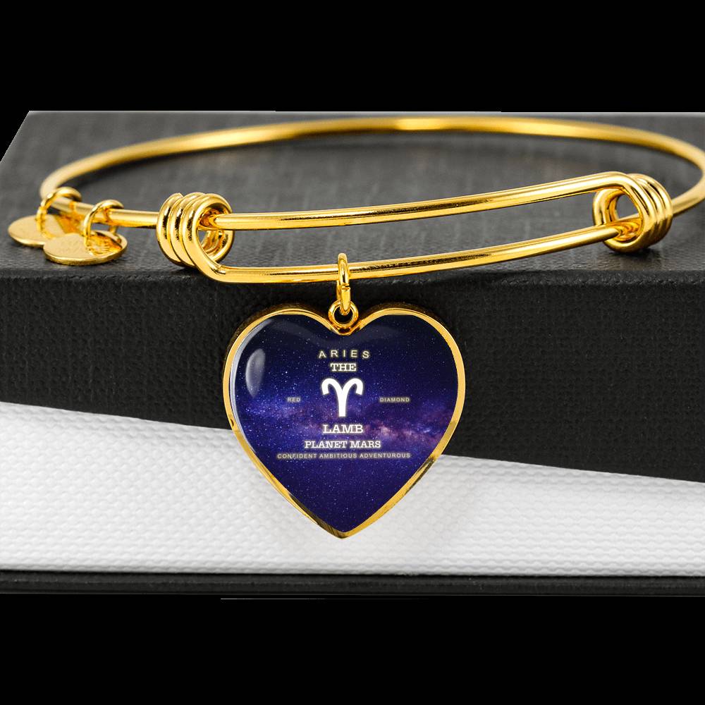 Aries Gold/Silver Zodiac Heart Bracelet