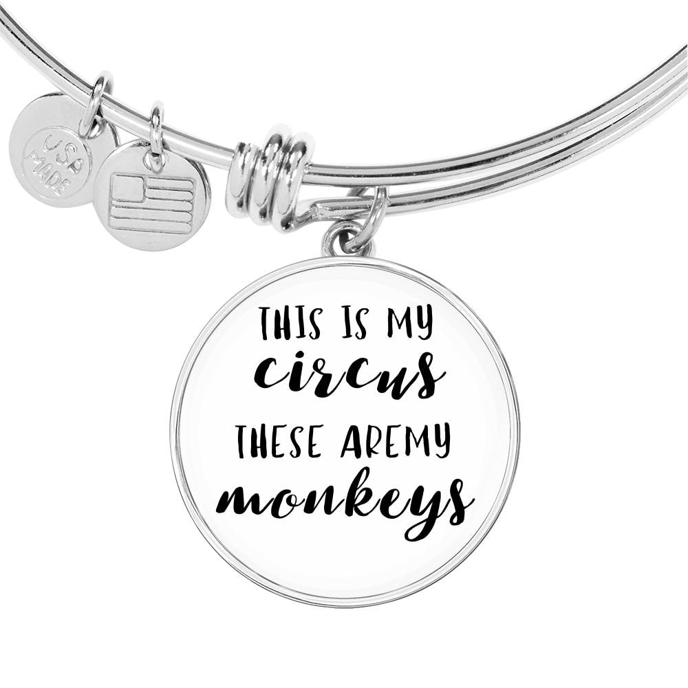 This Is My Circus - Gold/Silver Round Bracelet - White