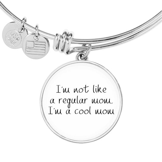 Not Like A Regular Mom - Gold/Silver Round Bracelet - White