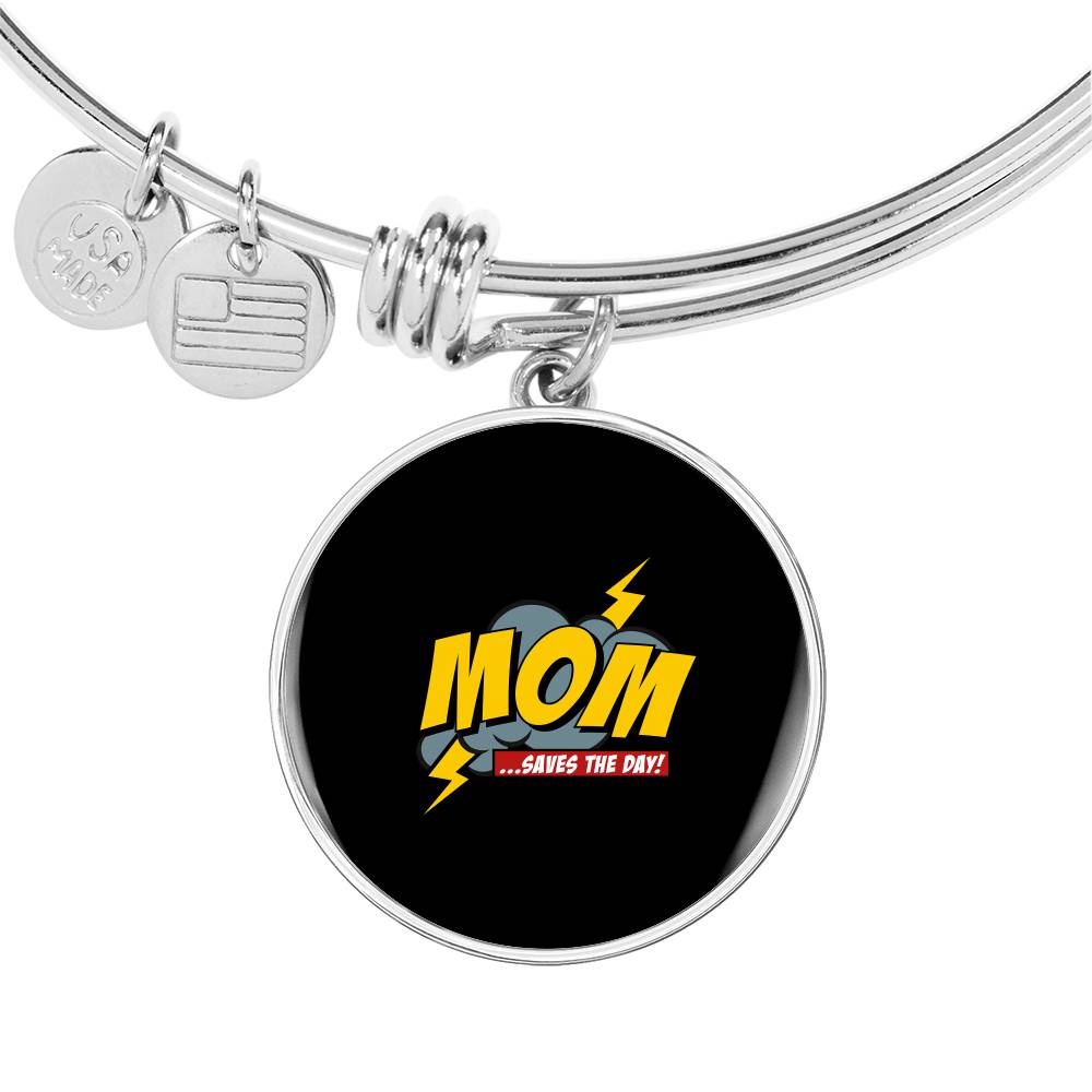 Mom Saves The Day Bracelet Round - Light