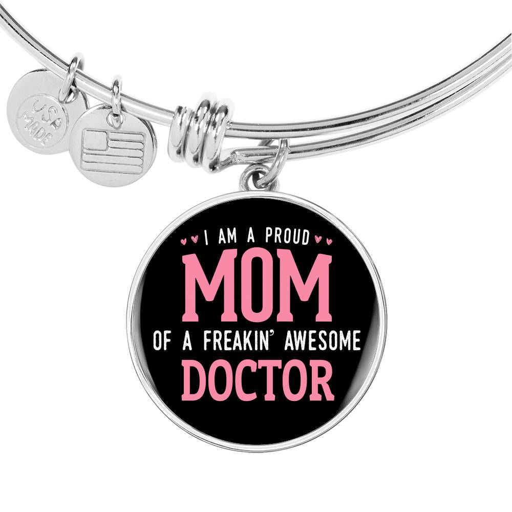 Proud Mom Bracelet Round - Dark