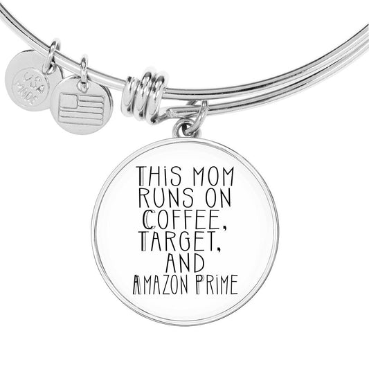 This Mom Runs - Gold/Silver Round Bracelet - White