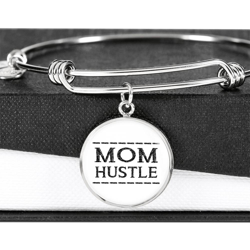 Mom Hustle - Gold/Silver Round Bracelet - White