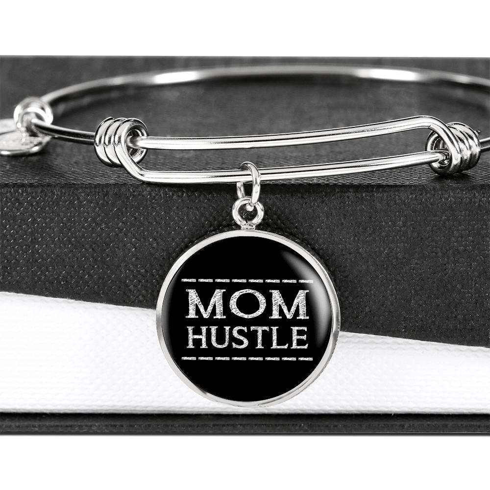 Mom Hustle - Gold/Silver Round Bracelet - Black