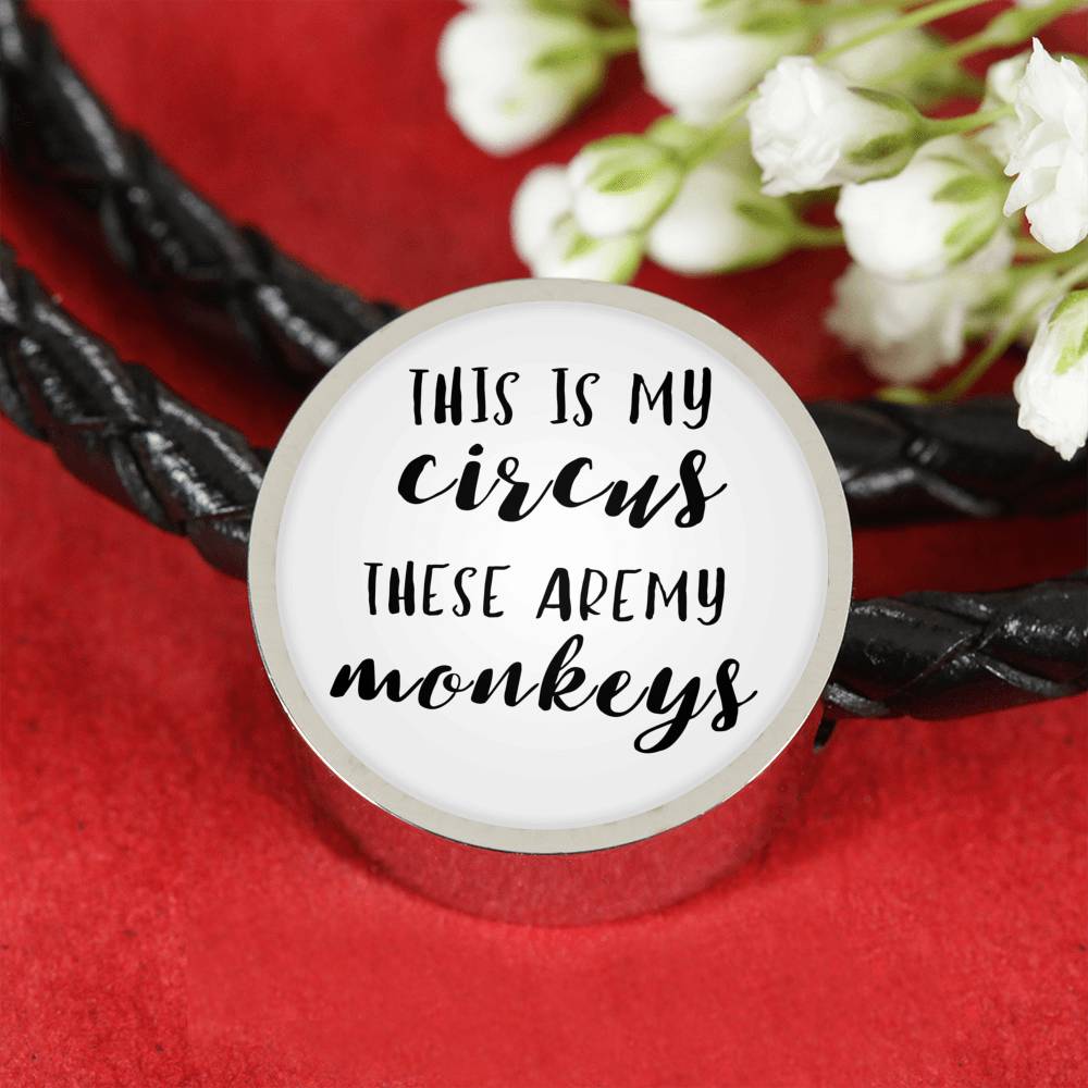 This Is My Circus - Round Leather Bracelet - White