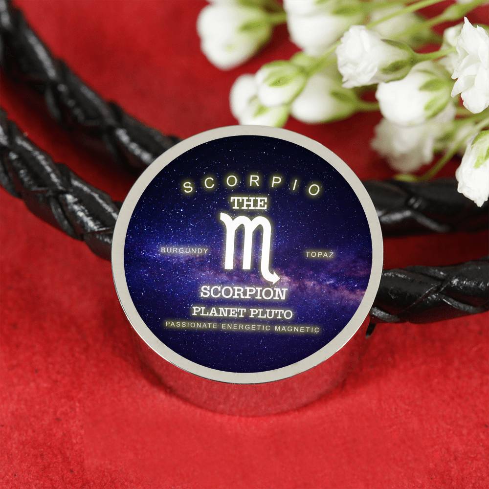Scorpio Zodiac Round Leather Bracelet