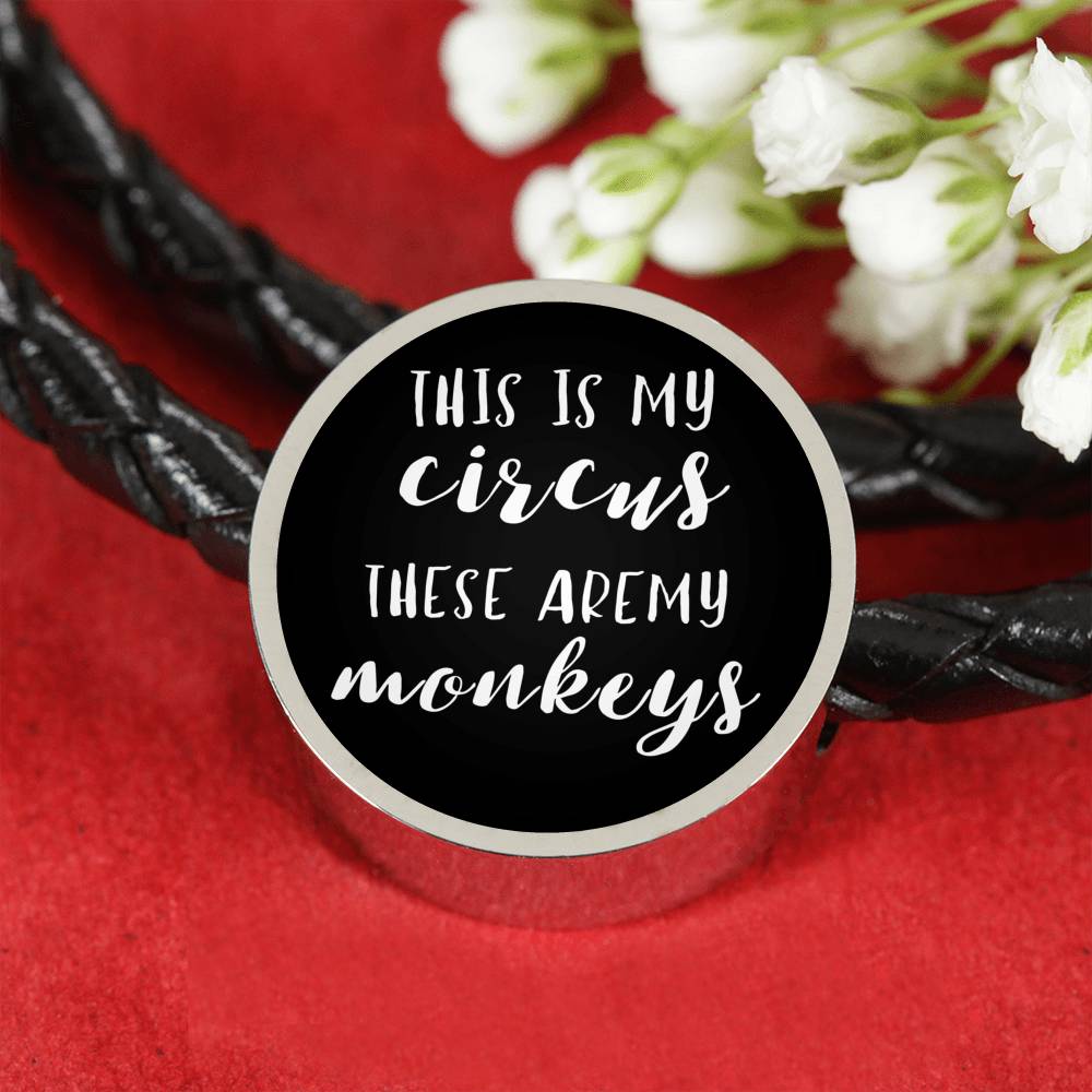This Is My Circus - Round Leather Bracelet - Black