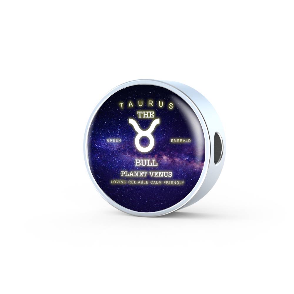 Taurus Zodiac Round Leather Bracelet