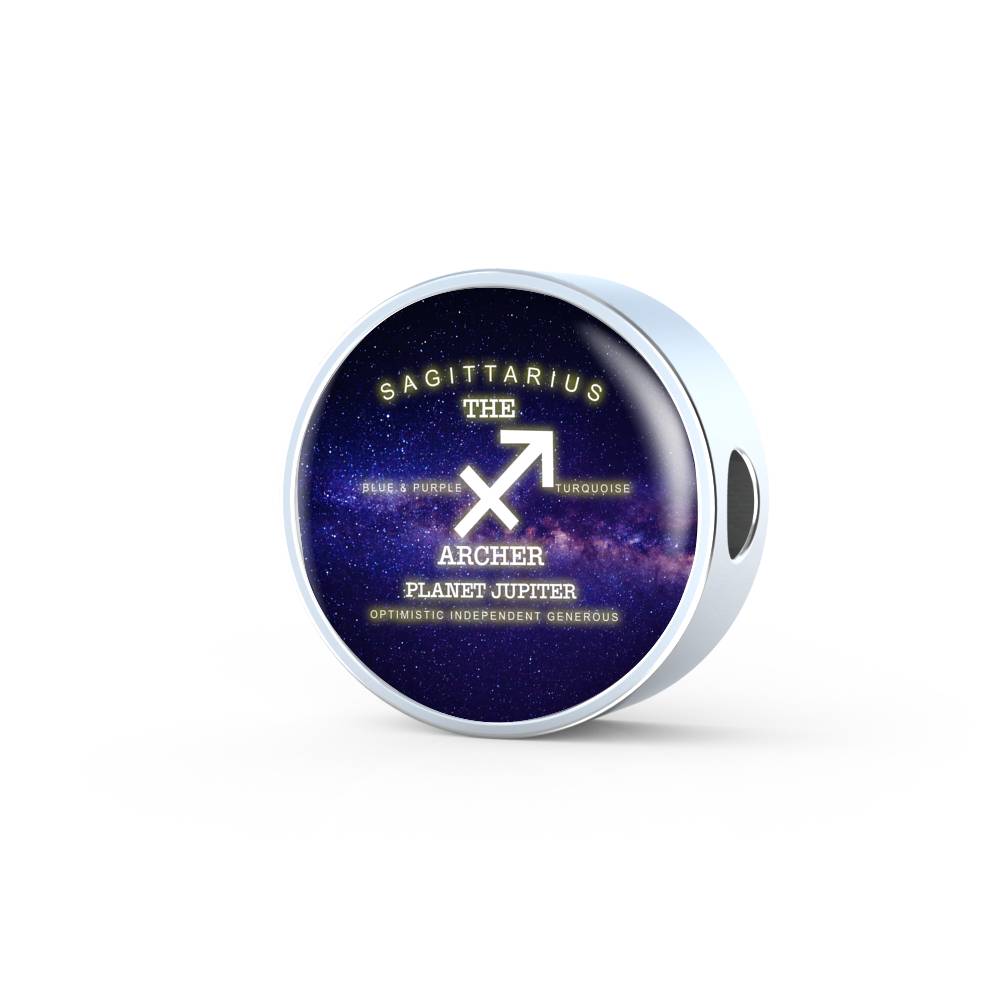 Sagittarius Zodiac Round Leather Bracelet