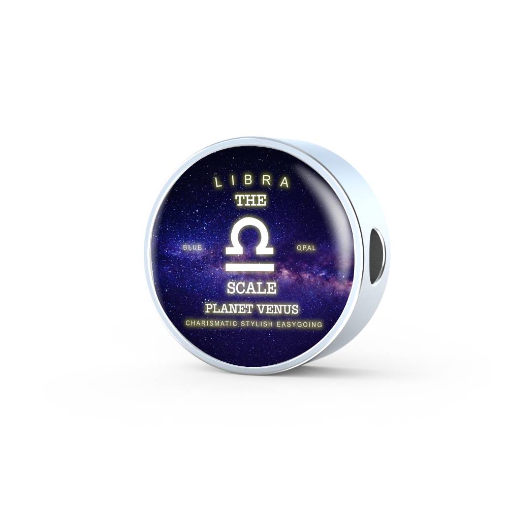 Libra Zodiac Round Leather Bracelet