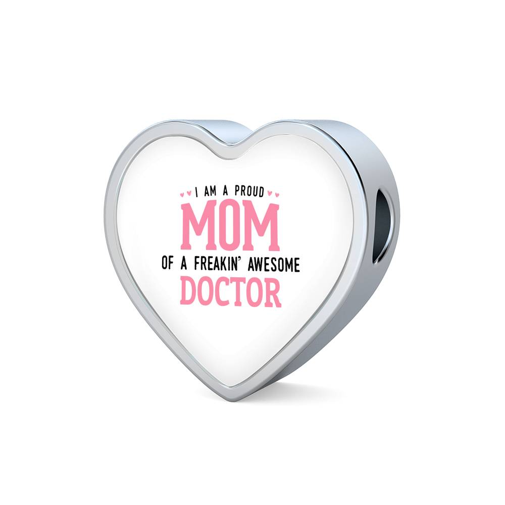 Proud Mom Leather Bracelet Heart - Light