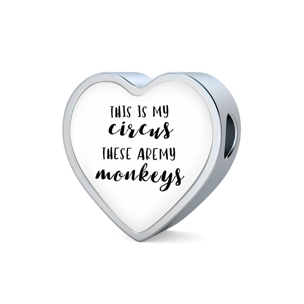 This Is My Circus - Heart Leather Bracelet - White