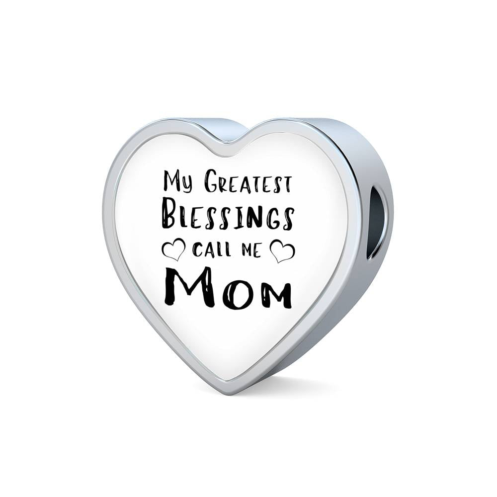 My Greatest Blessings - Heart Leather Bracelet - White