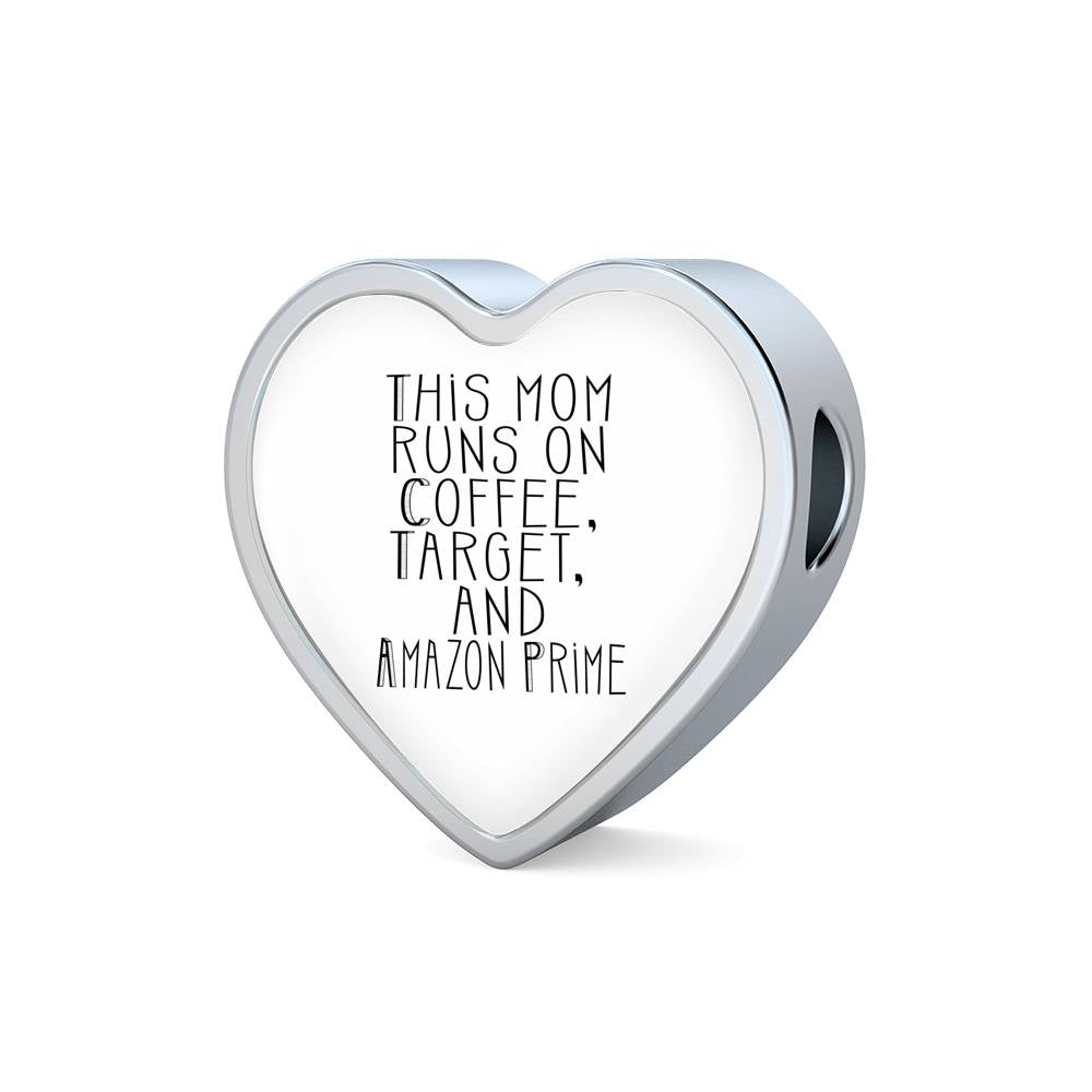 This Mom Runs - Heart Leather Bracelet - White