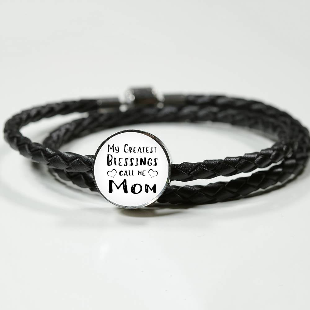 My Greatest Blessings - Round Leather Bracelet - White