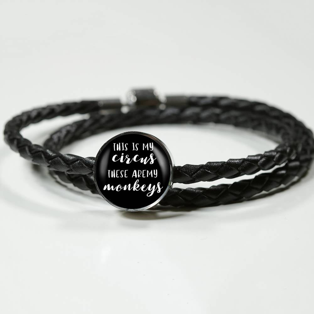 This Is My Circus - Round Leather Bracelet - Black