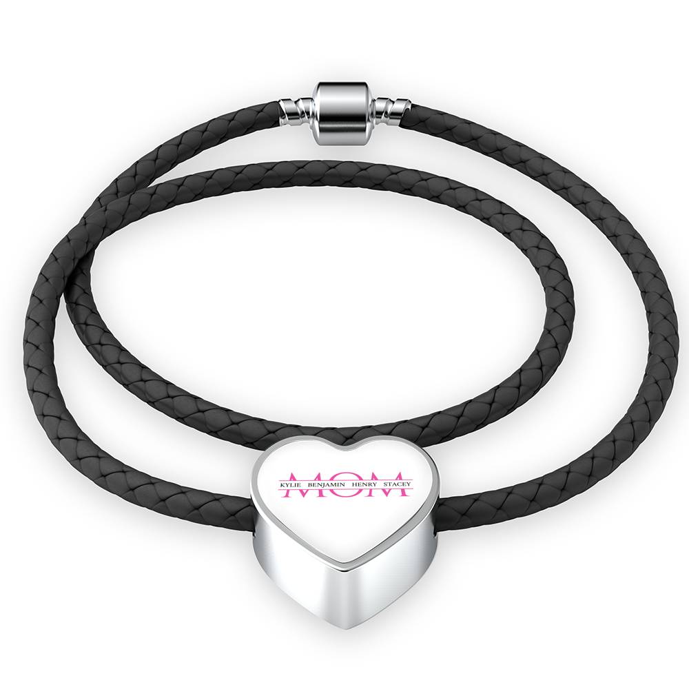 Mom Leather Bracelet Heart - Light