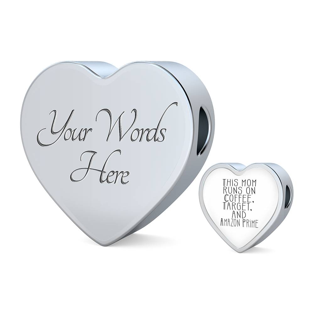 This Mom Runs - Heart Leather Bracelet - White