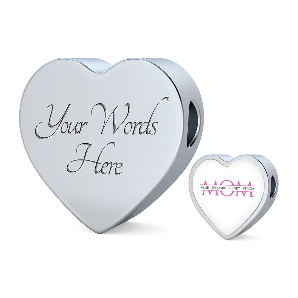 Mom Leather Bracelet Heart - Light