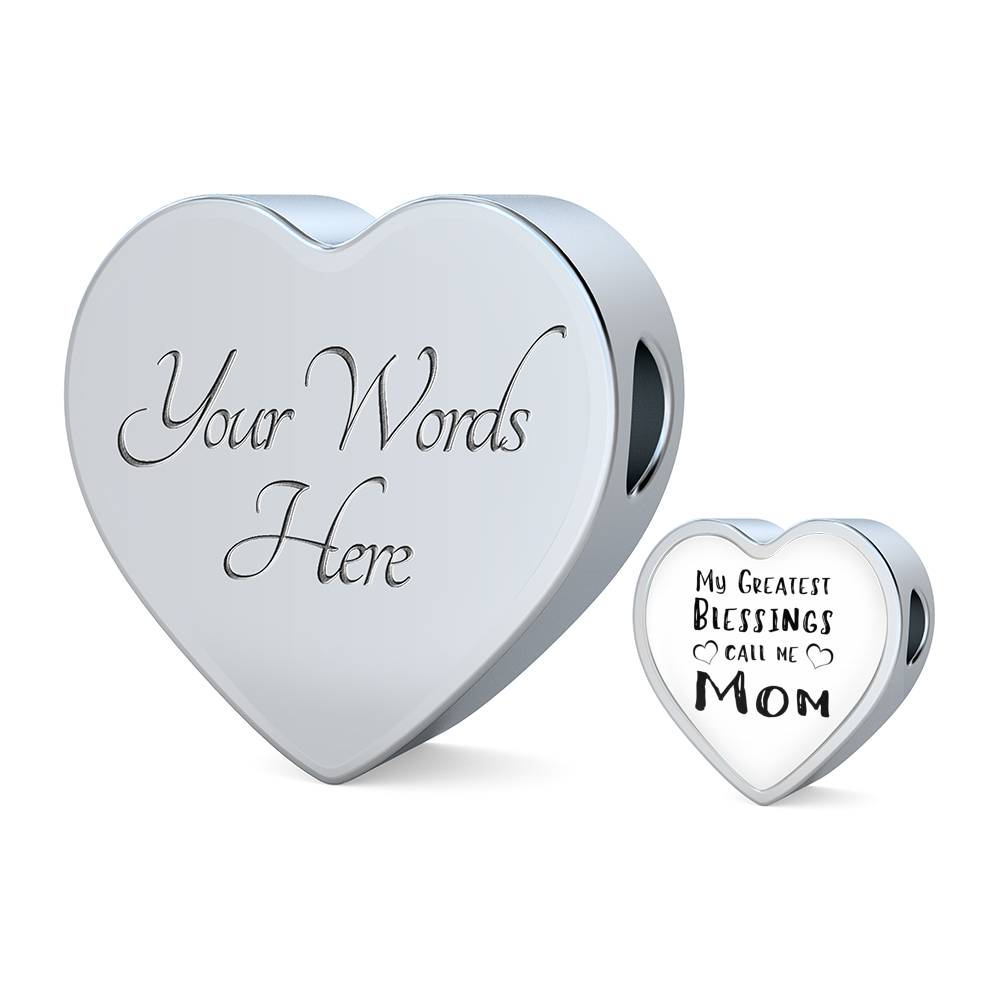 My Greatest Blessings - Heart Leather Bracelet - White