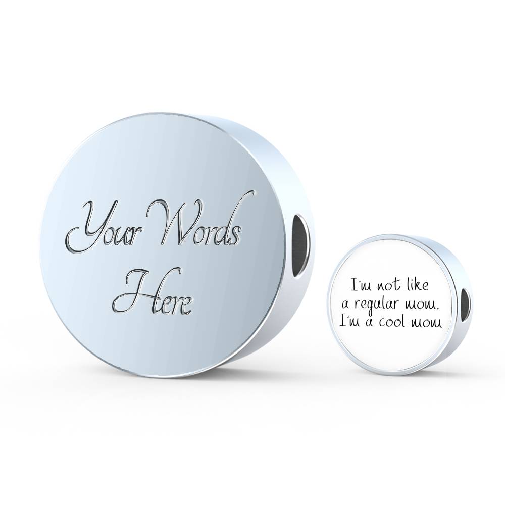 Not Like A Regular Mom - Round Leather Bracelet - White