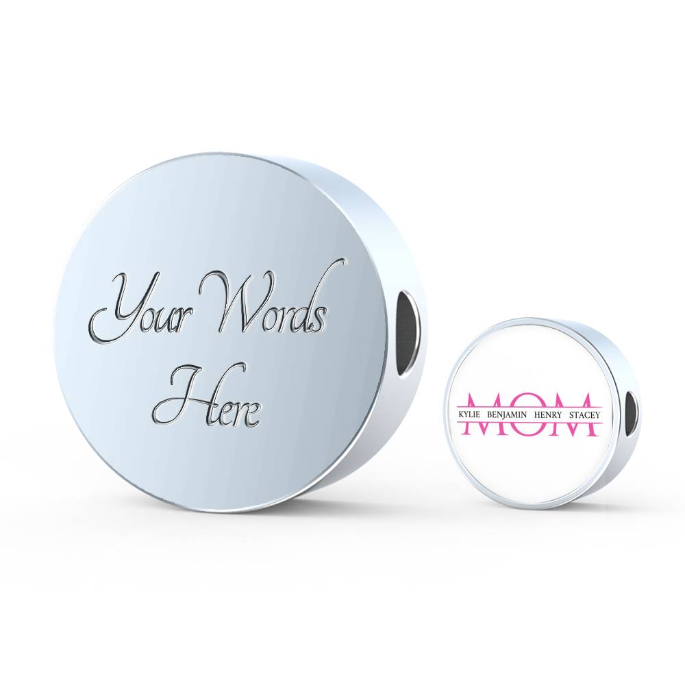 Mom Leather Bracelet Round - Light