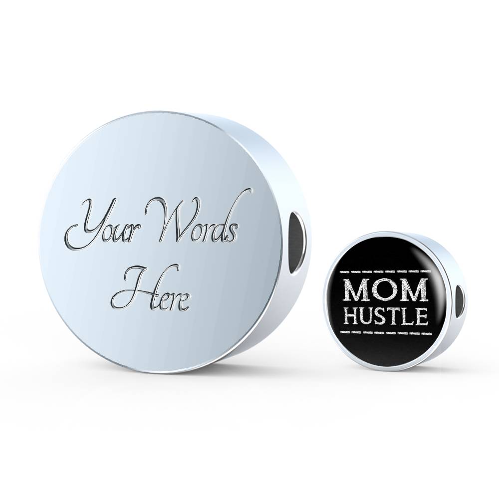 Mom Hustle - Round Leather Bracelet - Black