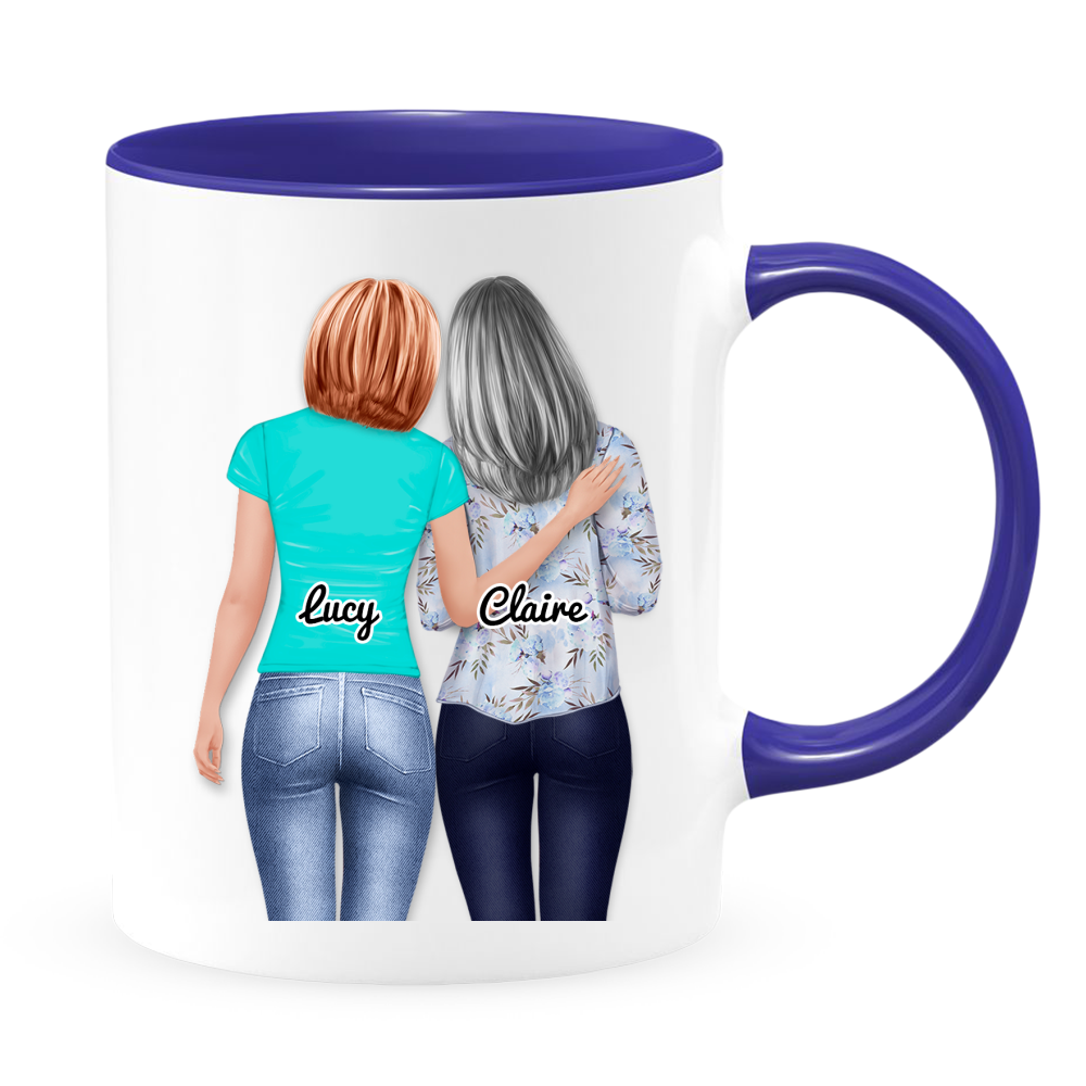 Mom Heart Phrases - White Coffee Mug With Colored Inside & Handle