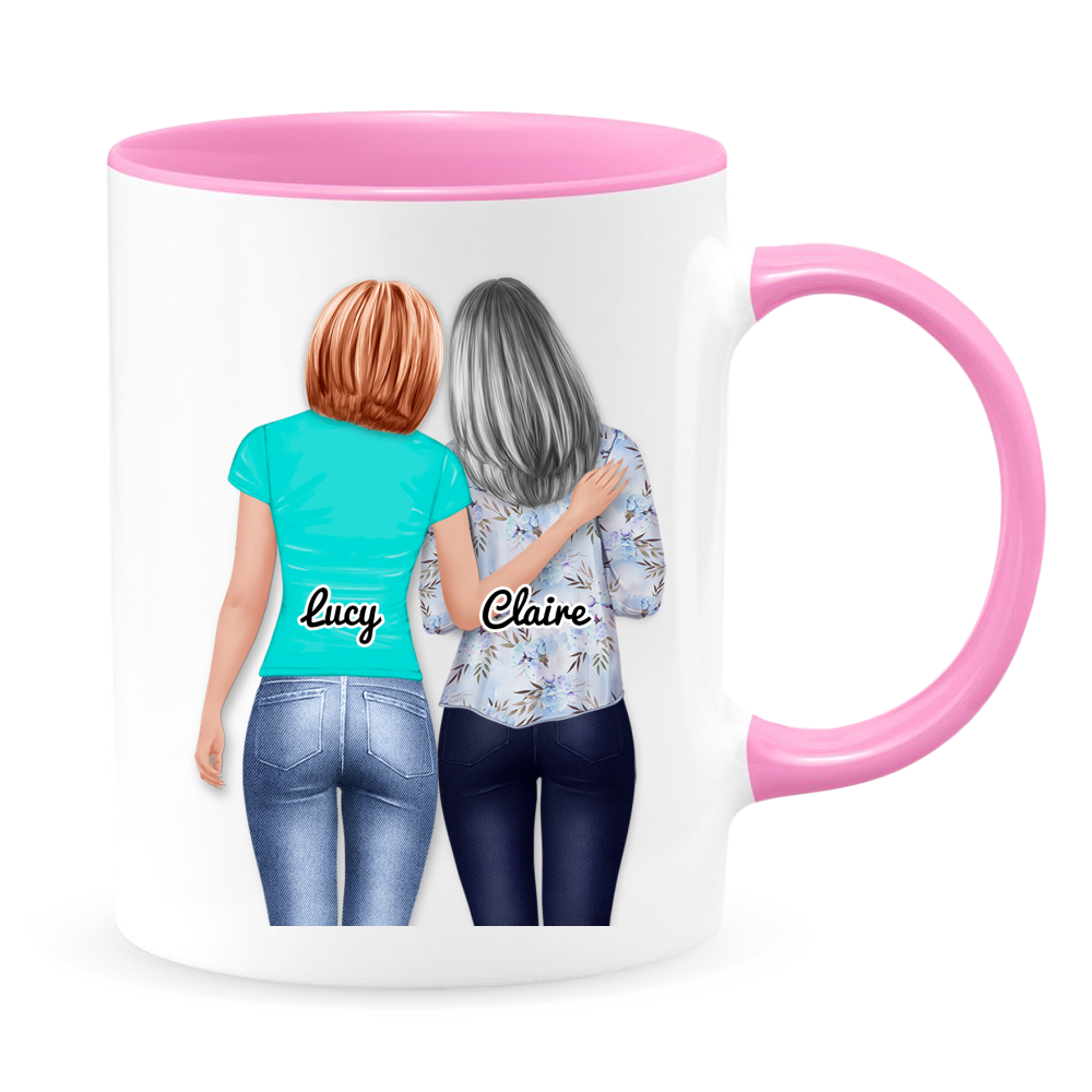 Mom Heart Phrases - White Coffee Mug With Colored Inside & Handle