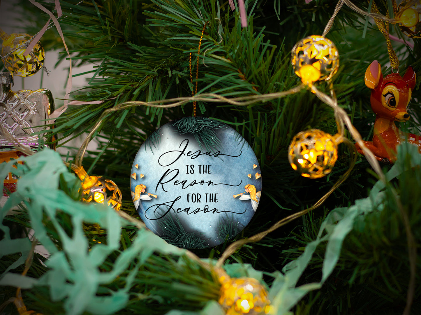 Jesus Is The Reason - Ceramic Round Ornament