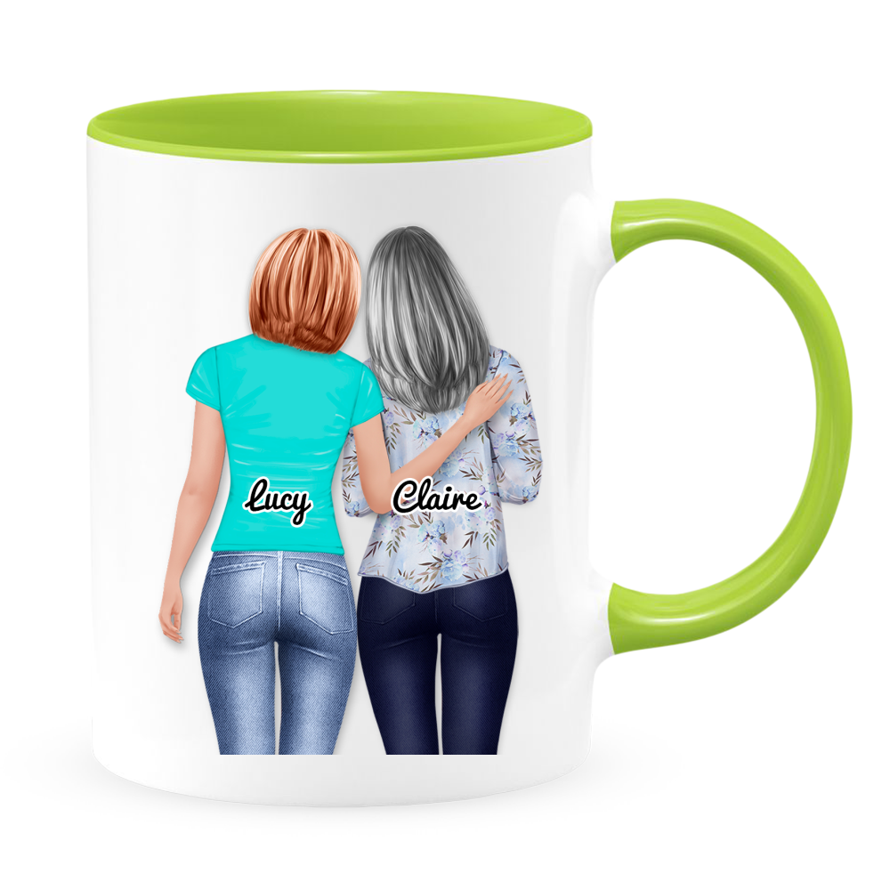 Mom Heart Phrases - White Coffee Mug With Colored Inside & Handle