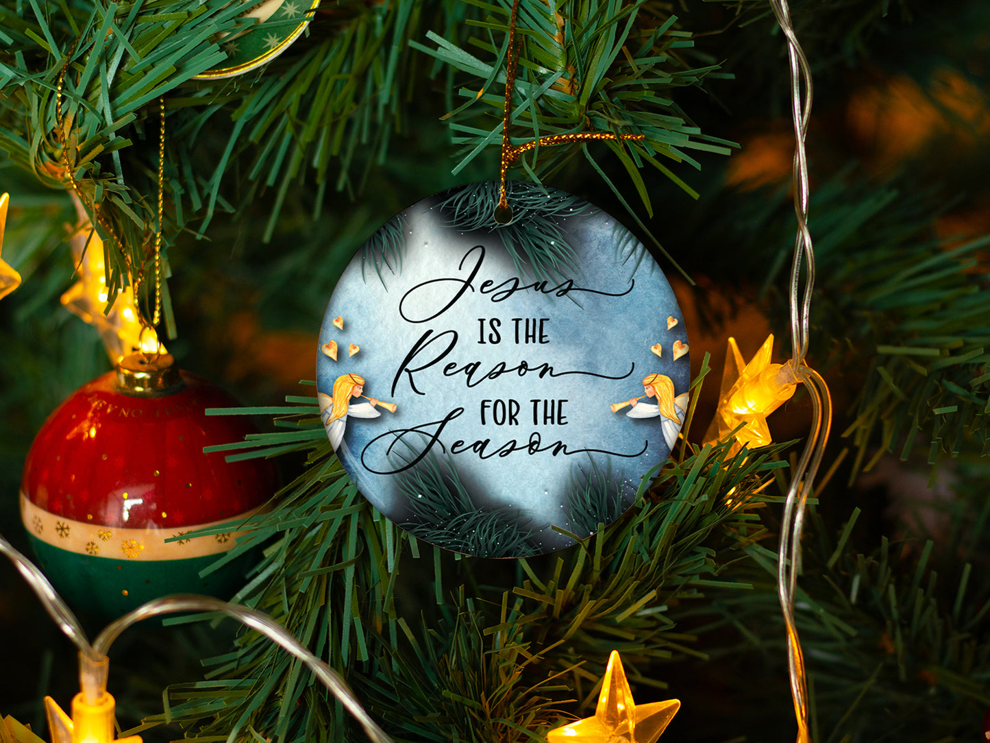 Jesus Is The Reason - Ceramic Round Ornament