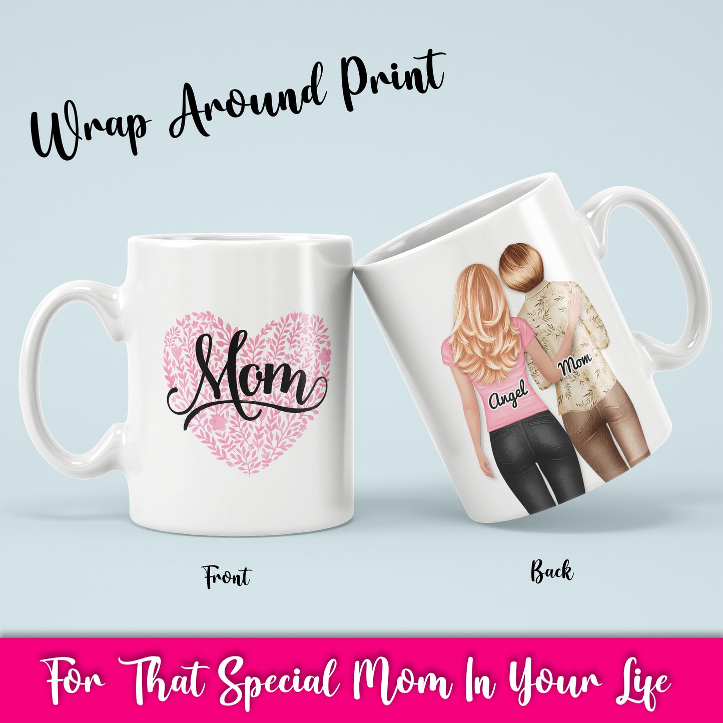 Mom Floral Heart 1 White Coffee Mug