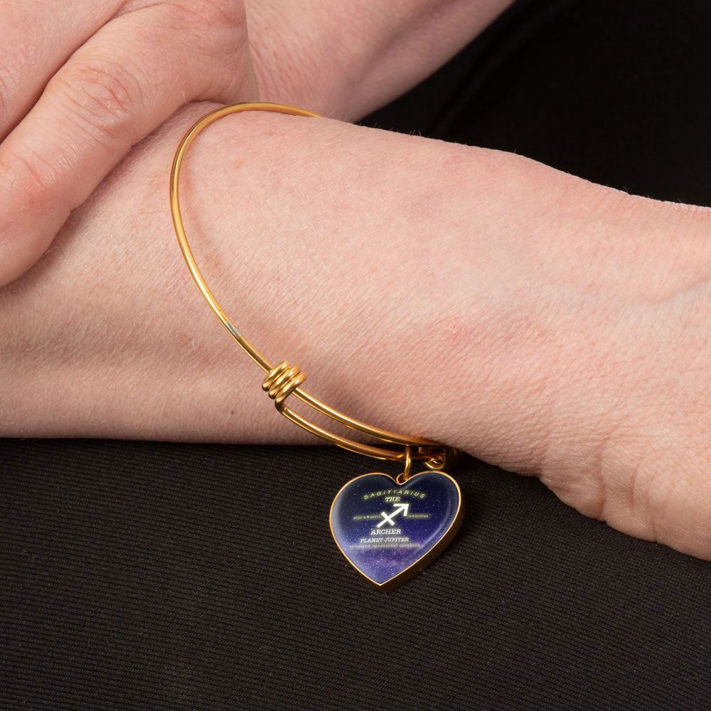 Sagittarius Gold/Silver Zodiac Heart Bracelet