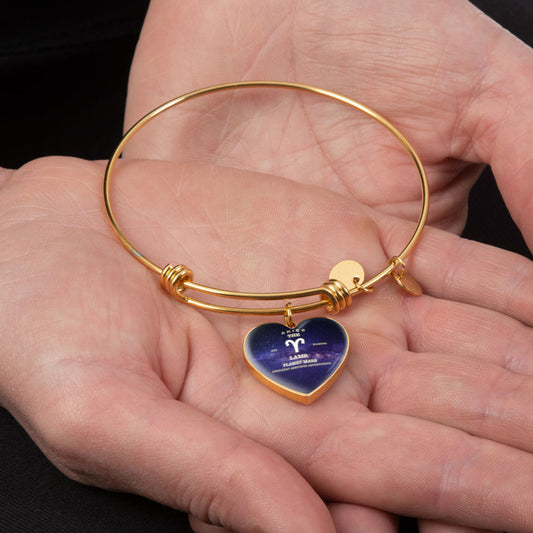 Aries Gold/Silver Zodiac Heart Bracelet