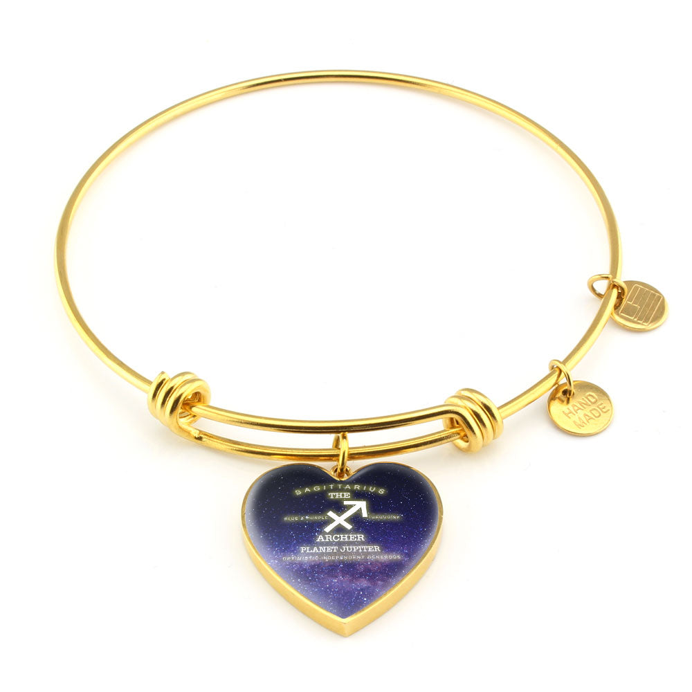 Sagittarius Gold/Silver Zodiac Heart Bracelet