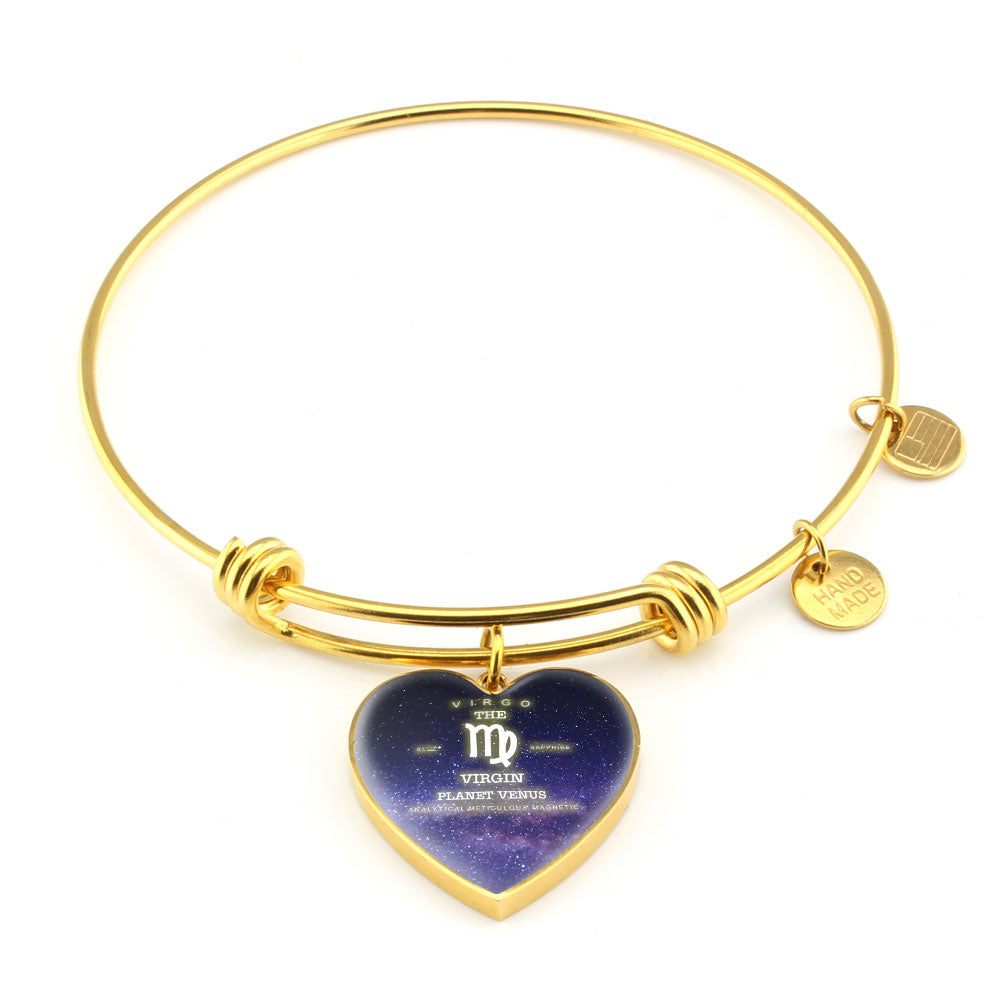 Virgo Gold/Silver Zodiac Heart Bracelet