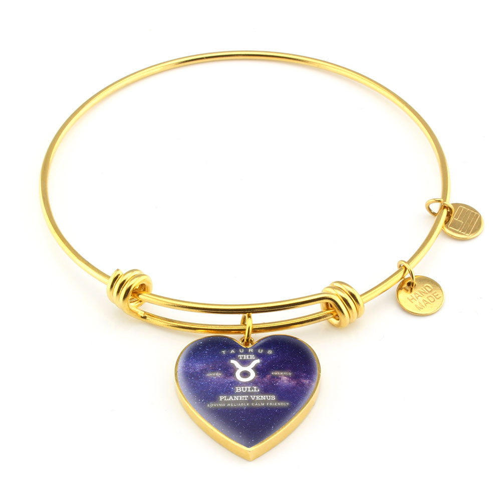 Taurus Gold/Silver Zodiac Heart Bracelet