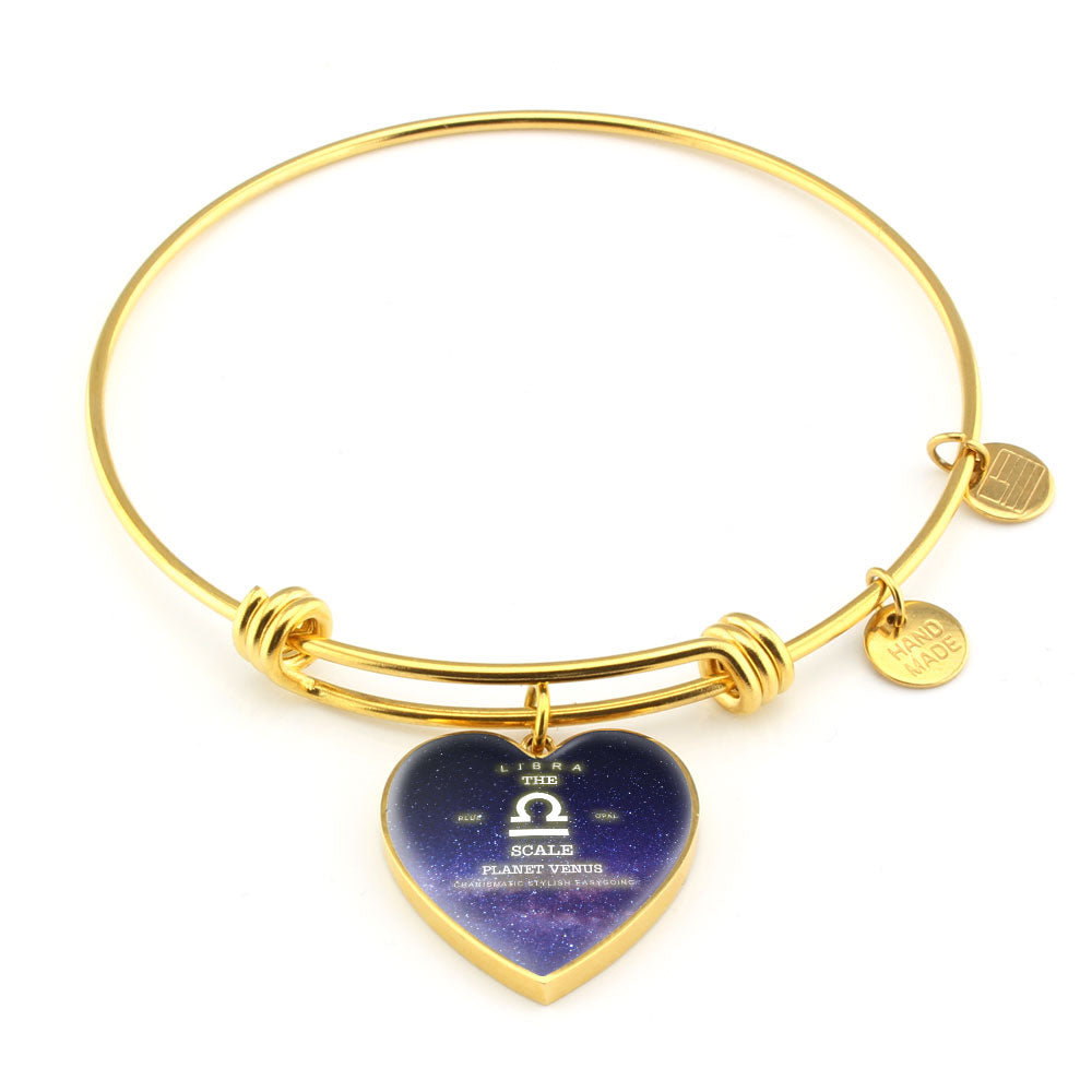 Libra Gold/Silver Zodiac Heart Bracelet