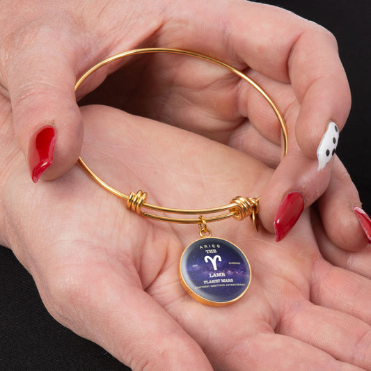 Aries Gold/Silver Zodiac Round Bracelet