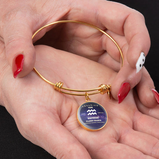 Aquarius Gold/Silver Zodiac Round Bracelet