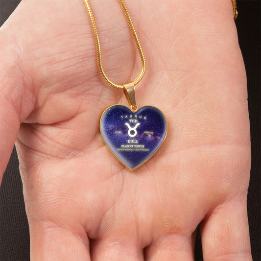 Taurus Gold/Silver Zodiac Heart Necklace