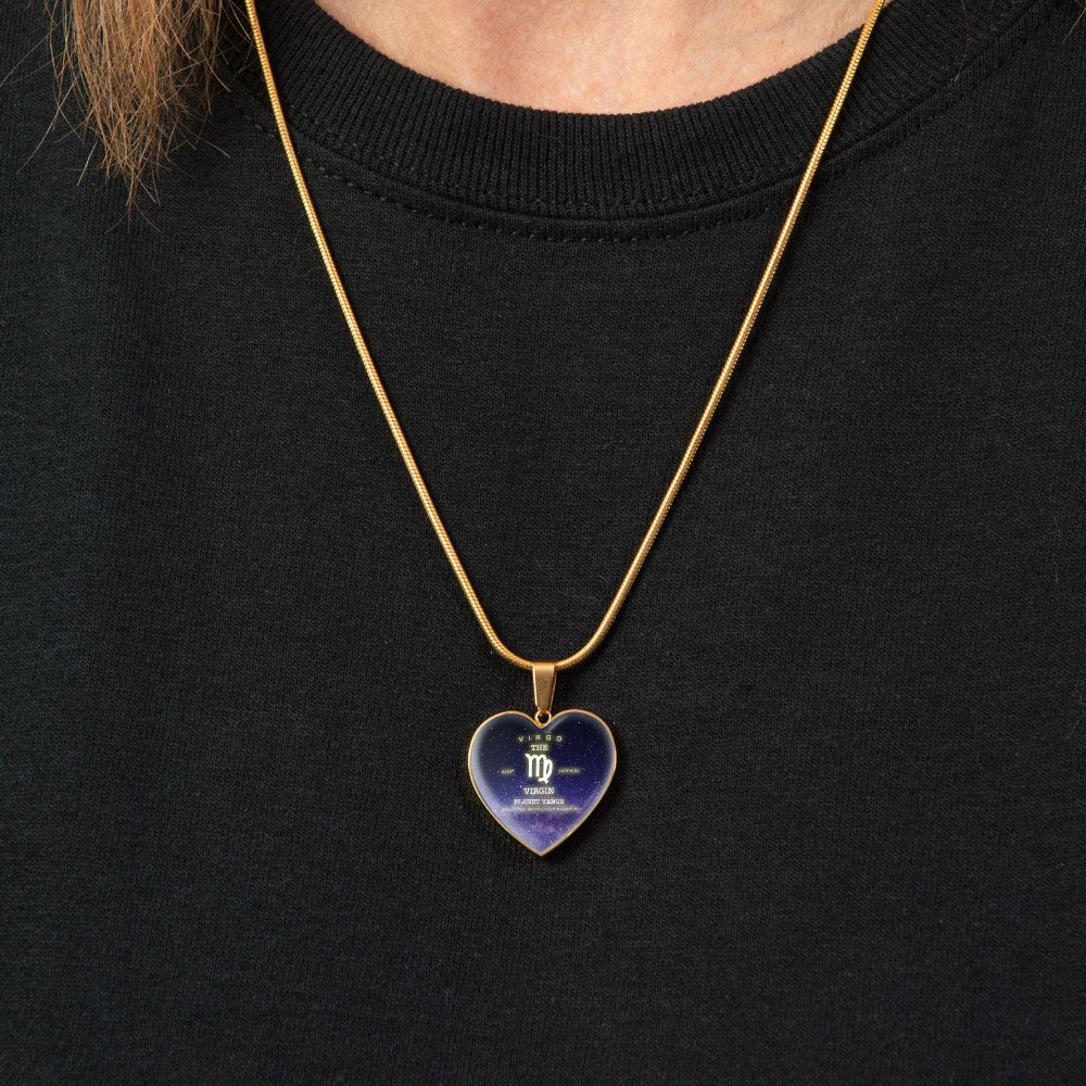Virgo Gold/Silver Zodiac Heart Necklace