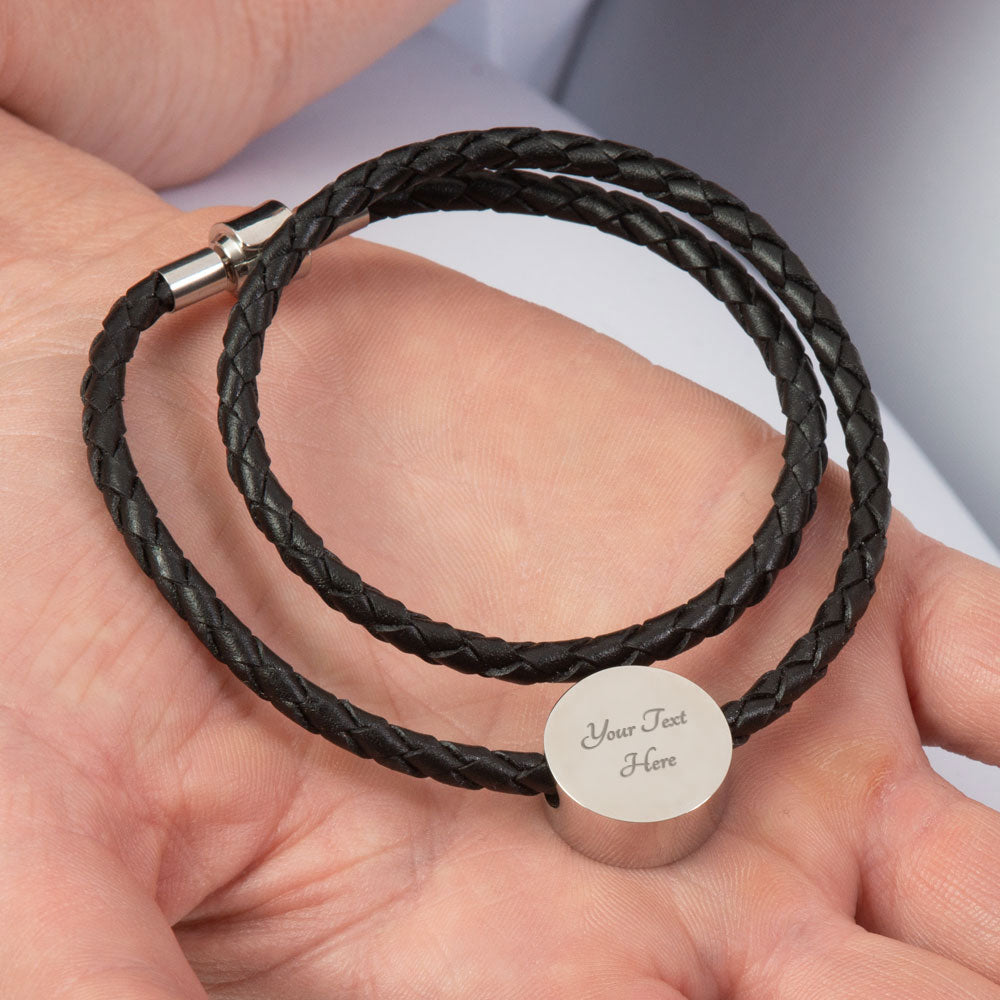 Sagittarius Zodiac Round Leather Bracelet