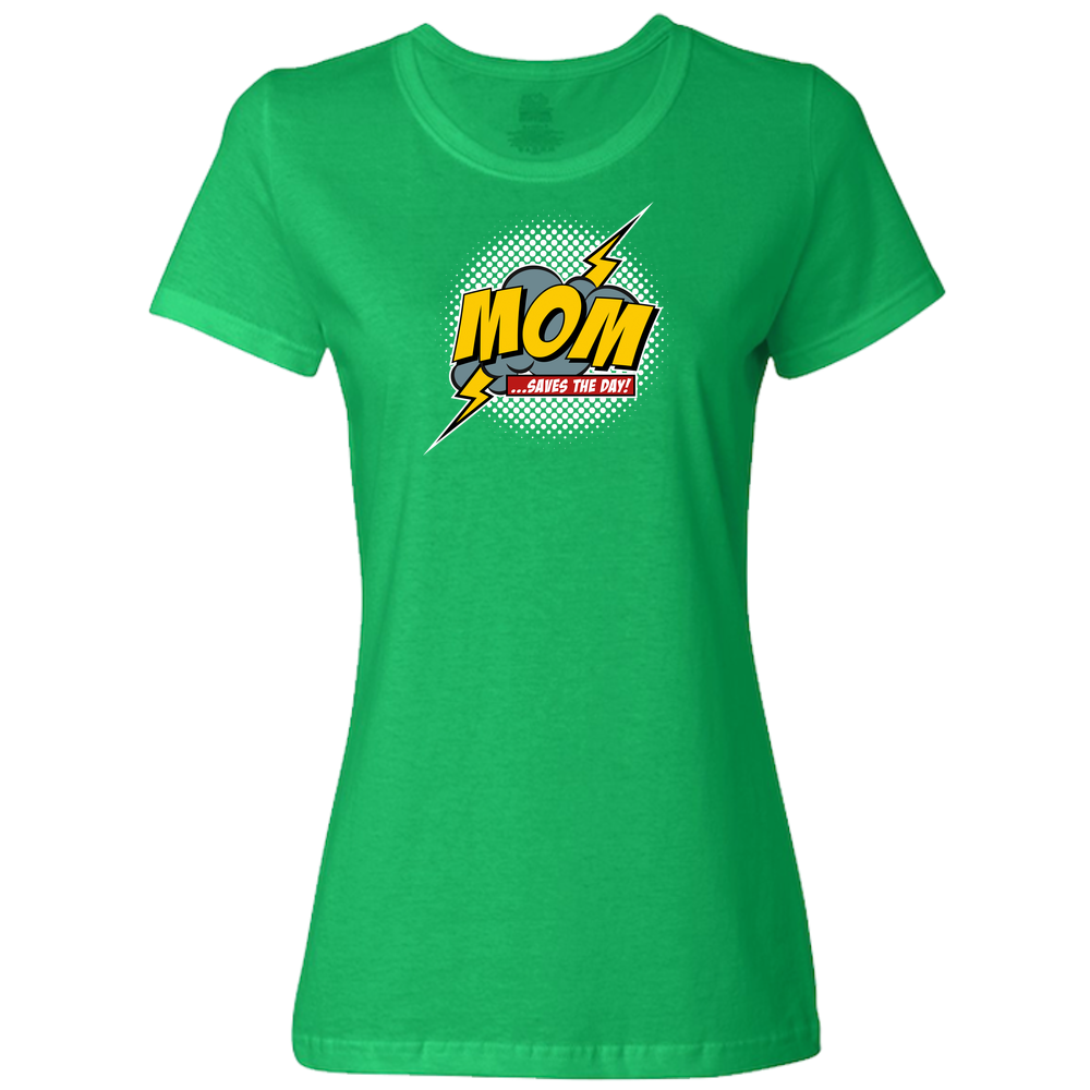 Mom Saves The Day Ladies Classic Tees - Dark