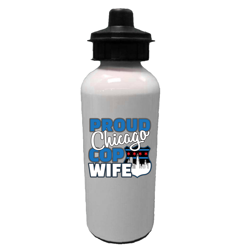 Proud Chicago Cop Wife - Water Bottles