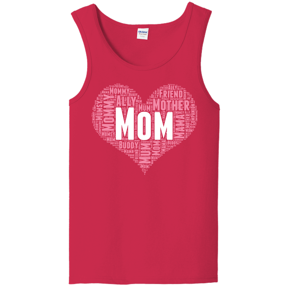 Mom Heart Unisex Tank Top - Dark