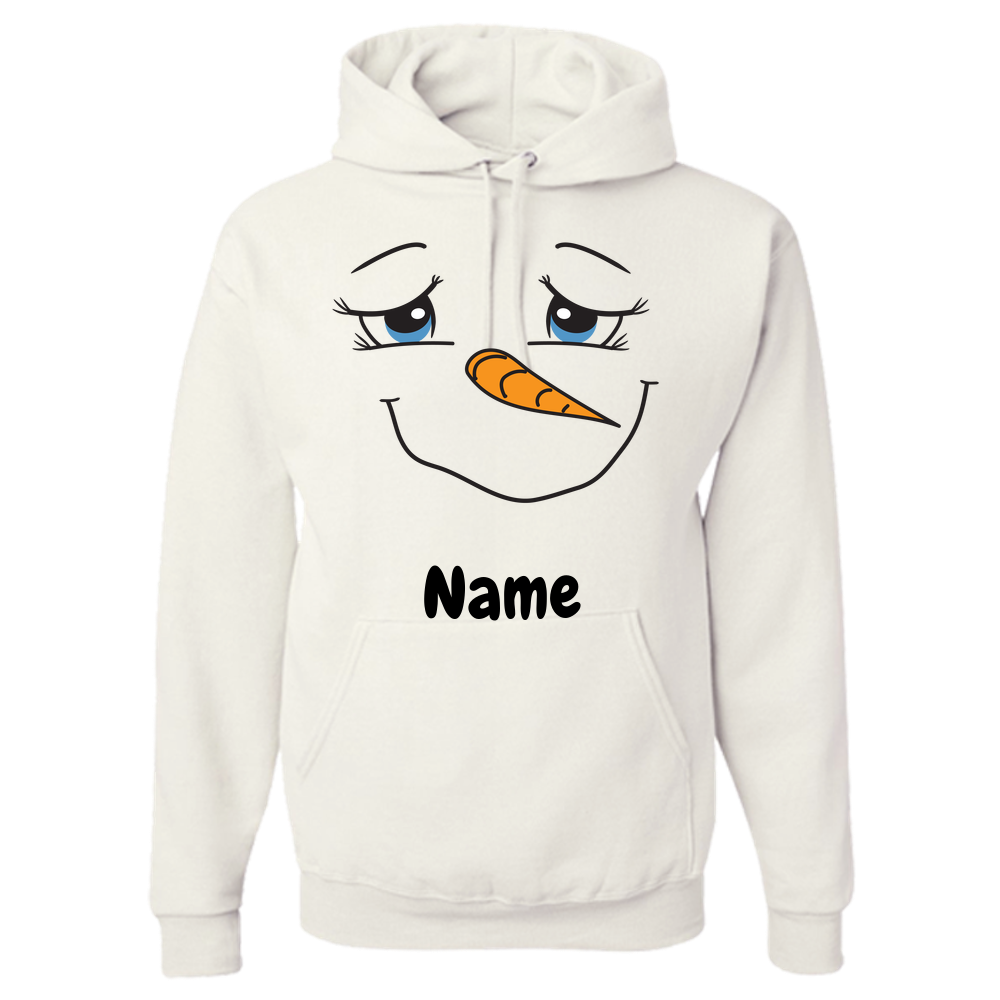 Snowman Personalized Adult Hoodie Sweatshirt