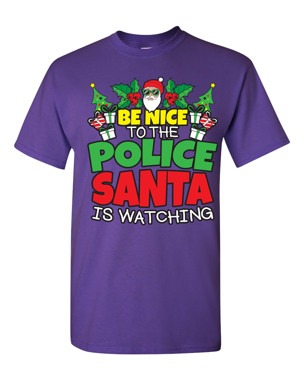 Be Nice to the Police - Santa Adult Unisex T-Shirt